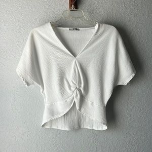 White cropped blouse